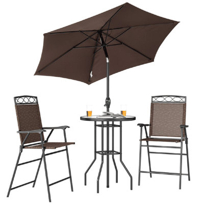 Pub Table and Chair Set Restaurant Bar Furniture High Top Table Seating for Two Indoor Modern