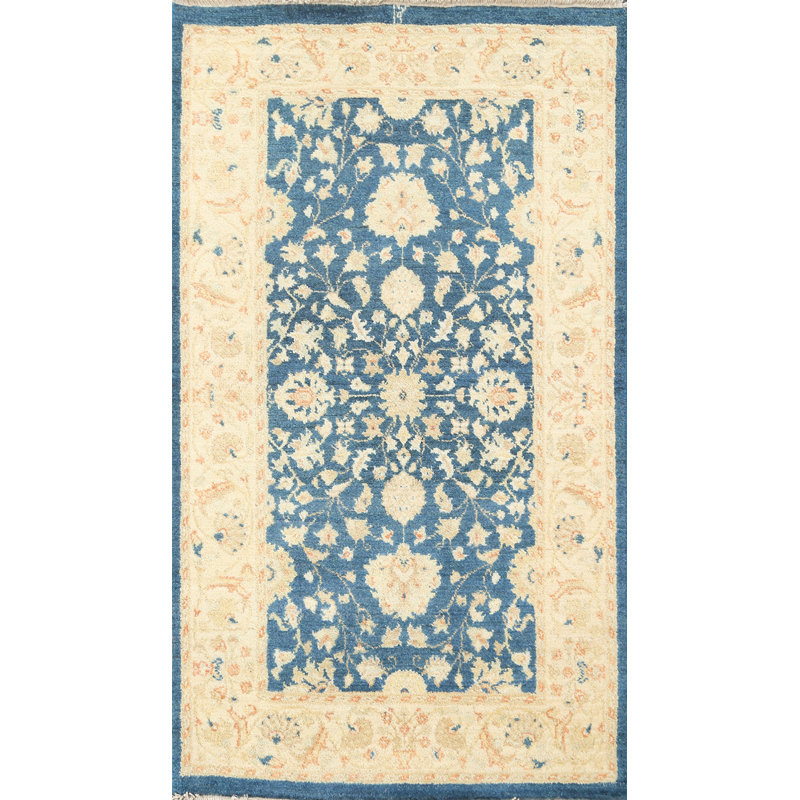Peshawar Chobi One-of-a-Kind 2'11" X 4'11" New Age Wool Area Rug in Blue