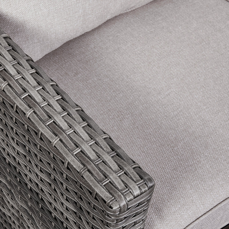 Chaise de patio avec coussins Nazime, Gris