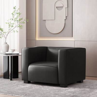 Suheil Faux Leather Club Chair