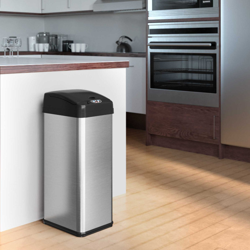 Poubelle à capteur de mouvements en acier inoxydable sans contact 13 gallons Acute Touchless