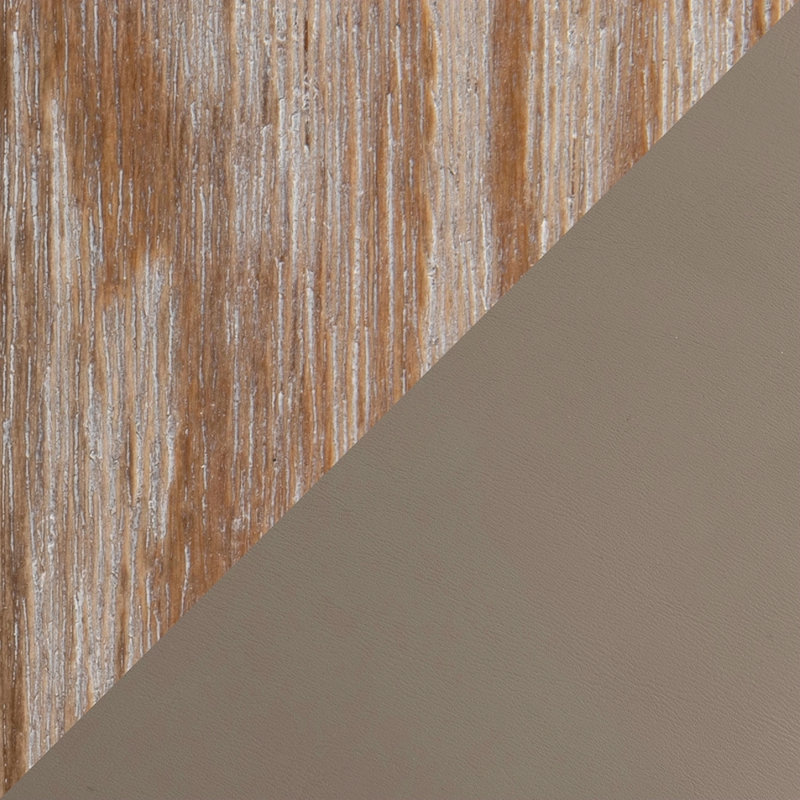 Chaise en bois et similicuir - ensemble de 2, Brun, Chêne clair