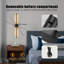 Lampe murale noire rotative à température de couleur réglable à intensité variable avec télécommande et télécommande