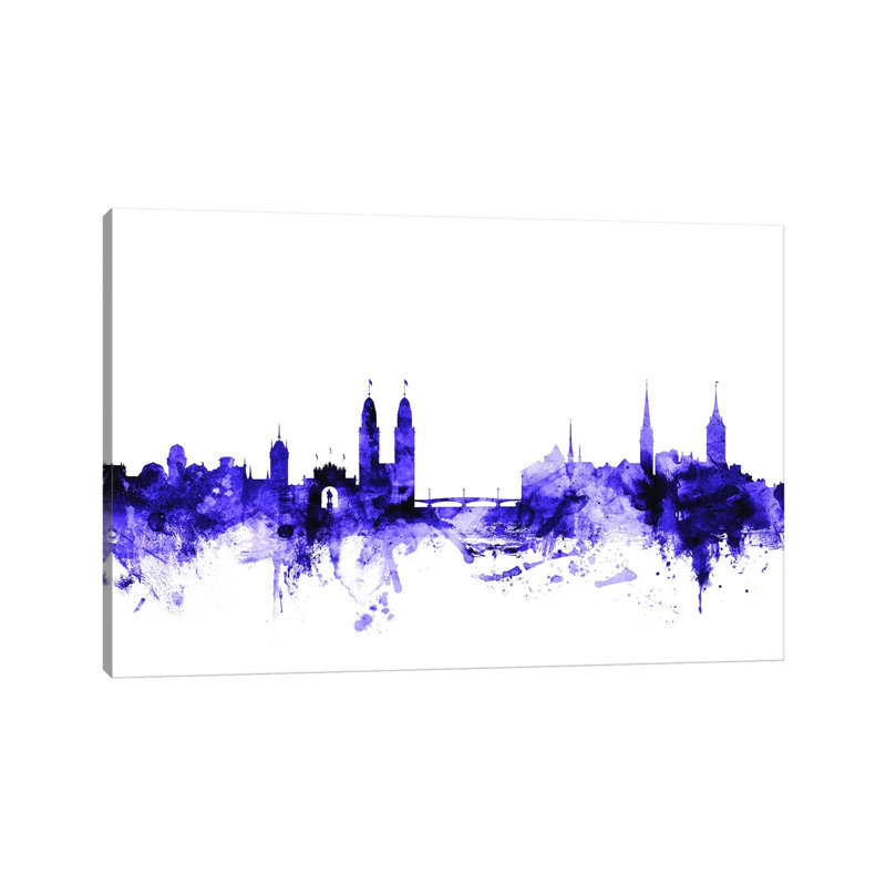 Zurich, Switzerland Skyline by Michael Tompsett - Wrapped Canvas Print, 20.32cm H x 30.48cm W x 1.91cm D