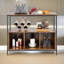 Nusa Rustic Industrial Sideboard Open Storage Cabinet with Shelves Living Room