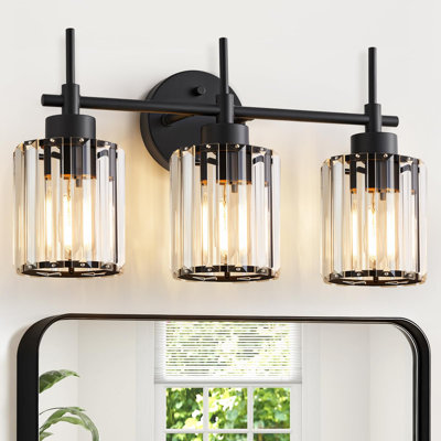 3 Light Crystal Bathroom Light Fixtures