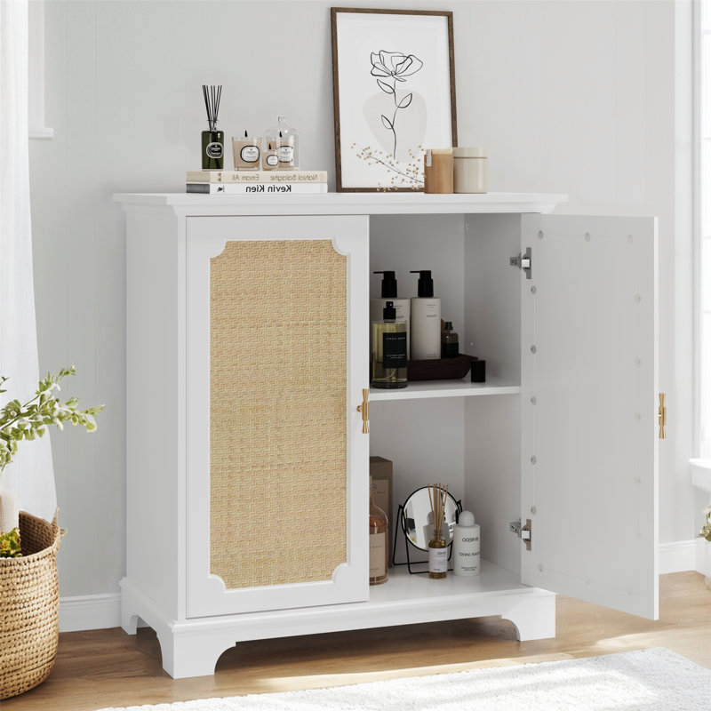 Buffet Buffet avec portes décoratives en rotin