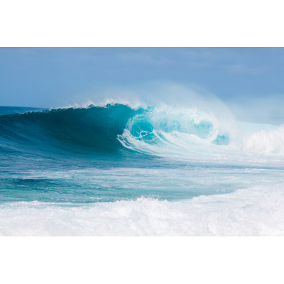Blue And White Breaking Waves by Joshuaraineyphotography - Wrapped Canvas Print