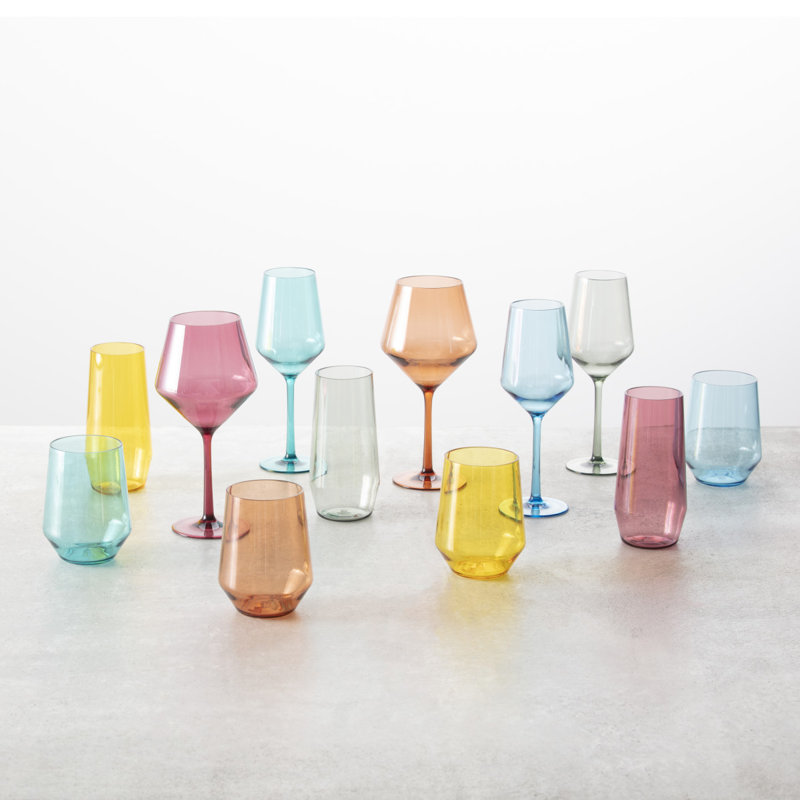 Fortessa Sole Outdoor Shatter Resistant BPA Free Premium Copolyester Plastic Drinkware 6 Pack, Terra Cotta Orange, Stemless Wine Glass