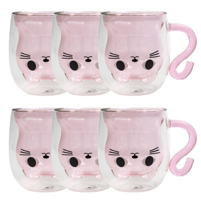 200ml Cat Insulated Glass Mug