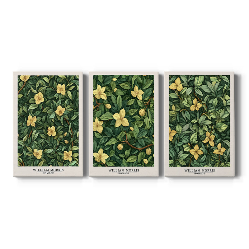 Collection de 3 pièces de la collection DMCXLII de William Morris - Toile tendue sur mesure - 3 pièces, H 60 po x l 120 po
