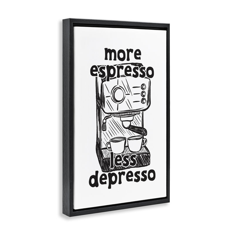 Cadre plus espresso, moins Depresso, design par JJ Design House LLC, Cadre flottant noir de jais, H 25 po x l 17 po