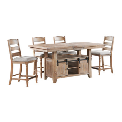 Ensemble de salle à manger extensible à hauteur de comptoir 5 pièces