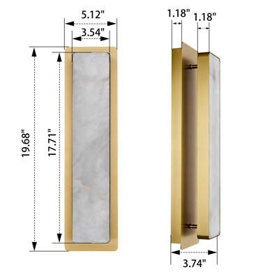 Mikinzie LED Wall Sconces Wallchiere Flush Mounted Sconces with Alabaster Shade