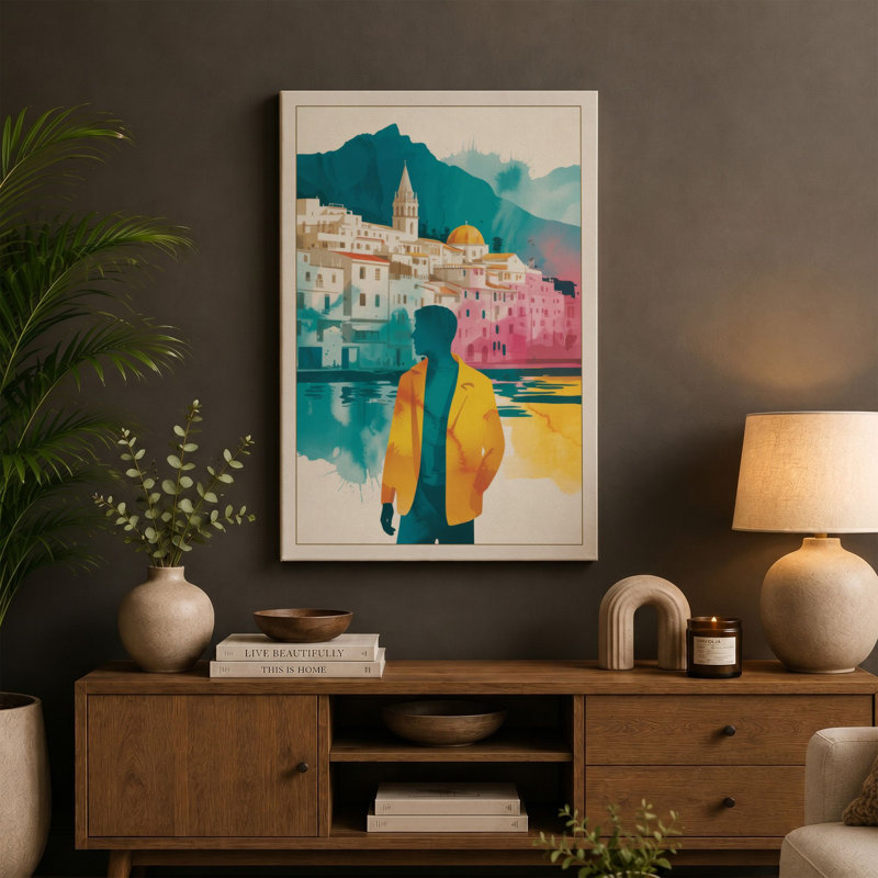View in Contemplation Coastal - Wrapped Canvas, 30x20 - 76.2 x 50.8 cm, Sage Border