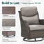 Fauteuil coulissant pivotant en osier avec coussins et table d'appoint 7 pièces Simle-110925338-110925341