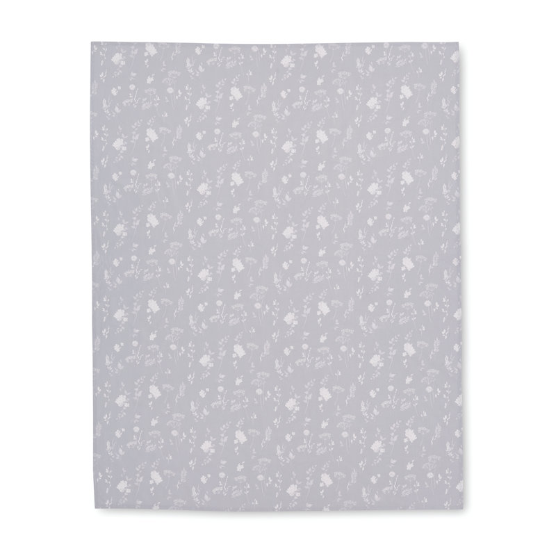 Meadowsweet Floral Table Cloth, 137cm W x 178cm L, White/Grey