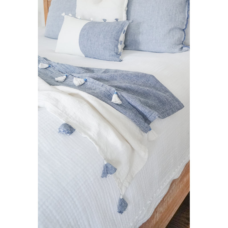 Luxe Hand Woven Throw Blanket, Light Gray