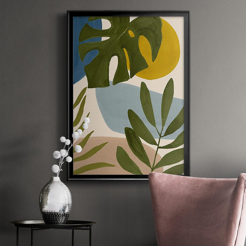 Tropica Tumble I, reproduction encadrée de qualité supérieure - prête à être accrochée, H 24,5 po x l 18,5 po x P 1 po, Noir