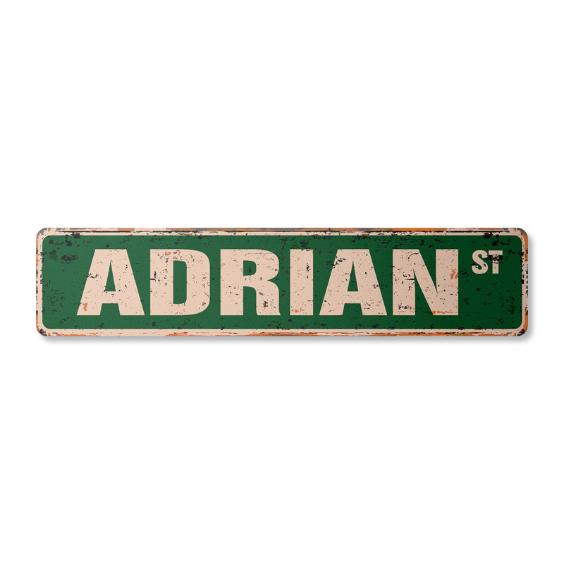 Plaque de rue Adrian en plastique robuste 4 po x 18 po