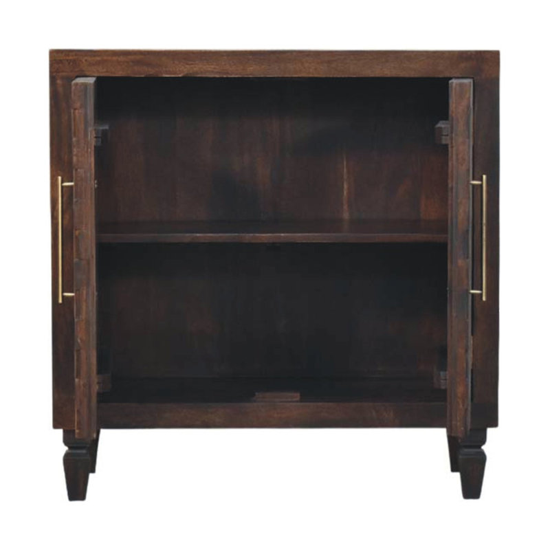 Solid Wood Vesta Textured Sideboard,3D texture, 2-Drawers