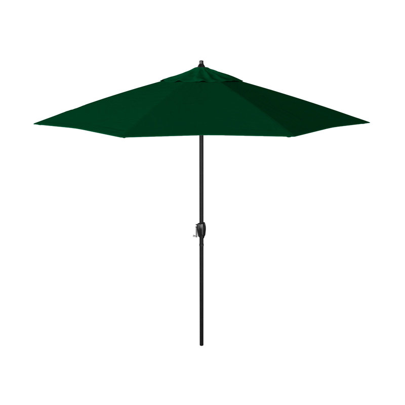 Parasol de marché en aluminium 9 pi avec manivelle et inclinaison Pacifica, Toile verte Pacifica