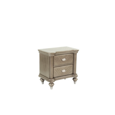 Wood Nightstand In Fascinating Champagne Hue, 28"X18"X28"H, Decorative Choice Appealing Champagne, 28X18x28h, Element