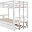 Lit superposé simple au-dessus d'un lit gigogne avec gigogne en blanc, peu encombrant, garde-corps, lit gigogne fourni avec guide d'assemblage, couleur blanche, caractéristiques, placement à votre goût-1020218188