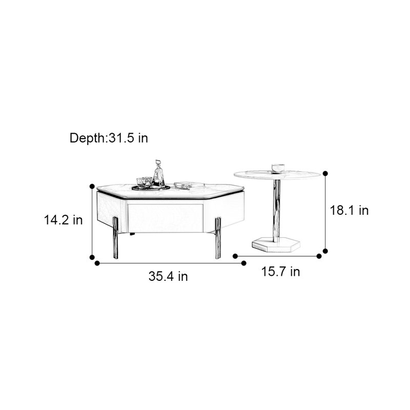 Ensemble de table basse moderne