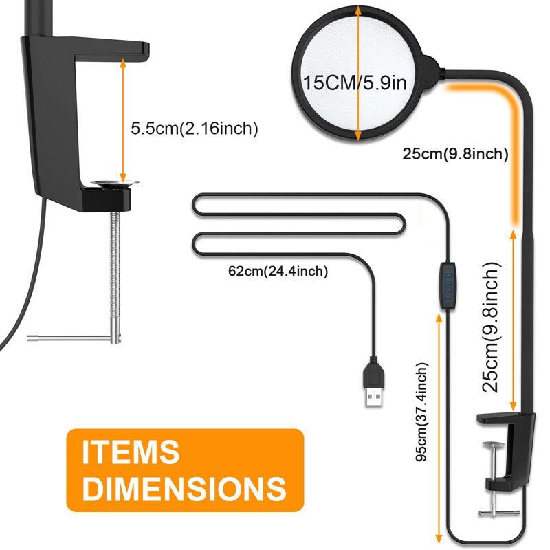 Adalye Desk Lamp, Black