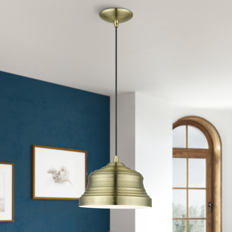 1 - Light Bell Pendant, Antique Brass