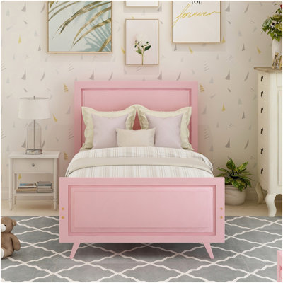 Sommier en bois avec sommier simple avec base de lit et sommier en bois (rose)