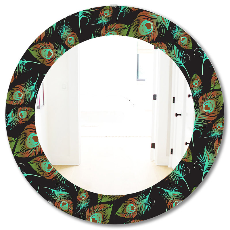 Miroir d'appoint éclectique Feather, H 31,5 po x l po