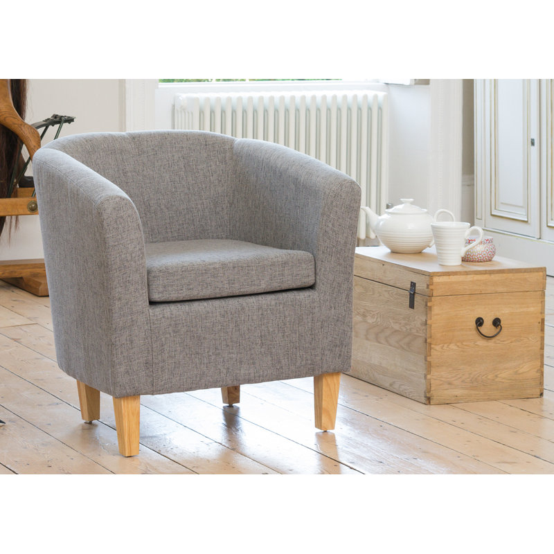 Viola Upholstered Barrel Chair, Dark Grey