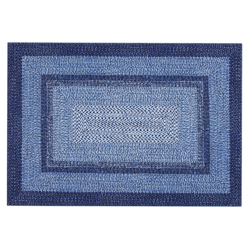 Tapis moderne imprimé, tapis lavable pour le salon et la chambre à coucher, Marine, Rectangle 10 pi x 13 pi