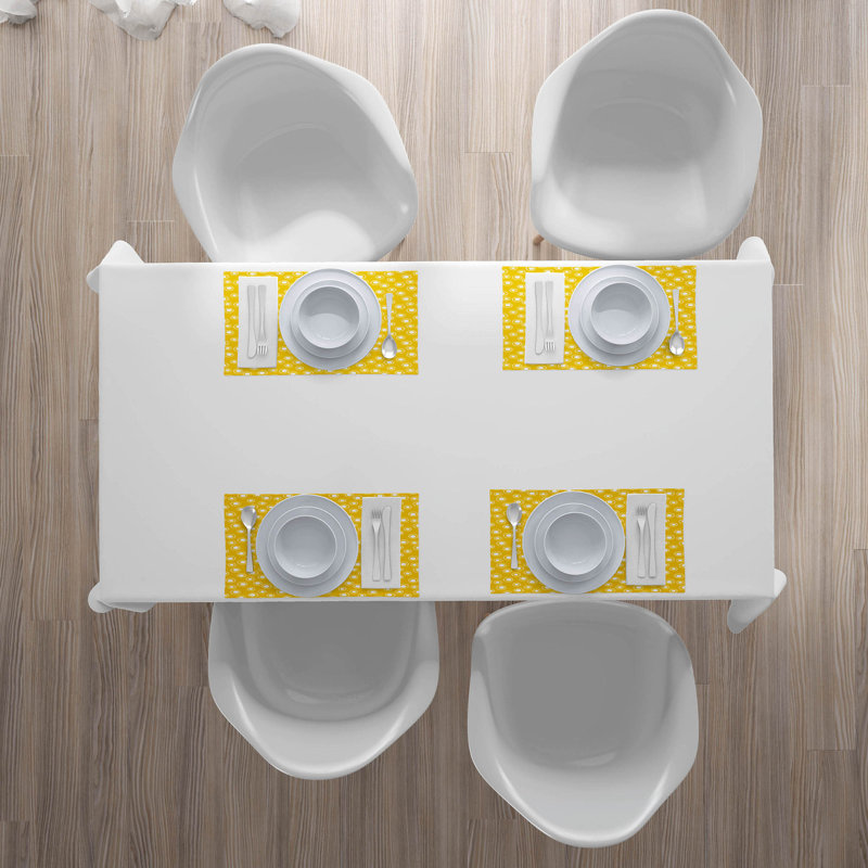 Polyester Polka Dots Rectangle Placemat