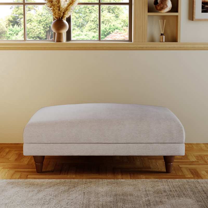 Adaku Banquette Footstool, Burnished Beech, Silver