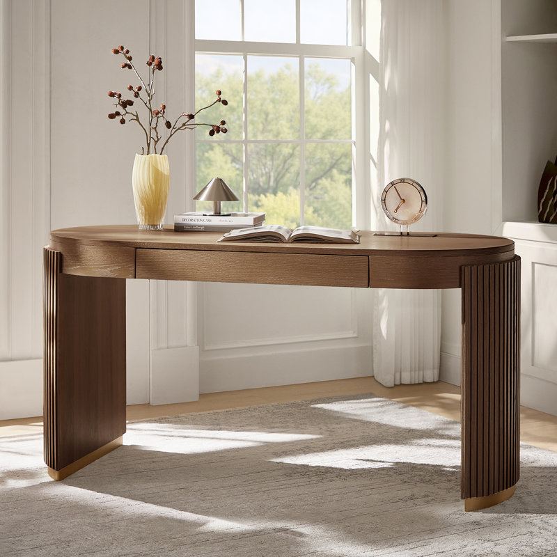 Bureau d'écriture cannelé l 60 "Olivine, Mocha