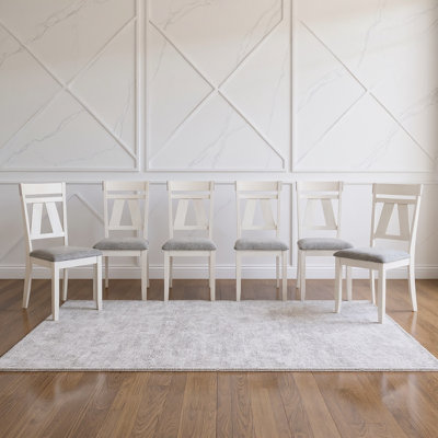 Chaise d'appoint en bois Newnan en blanc (ensemble de 6)