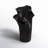 Black Ceramic Abstract Floral Inspired Decorative Vase with Wavy Folded Rim-98716326