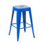 4 tabourets de bar bleus en métal sans dossier à hauteur de comptoir de 24 po, amovibles, faciles à nettoyer, pour les tabourets de salle à manger 4 po bleus