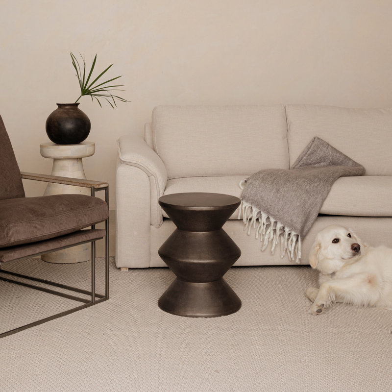 Isiah Concrete Inverted Side Table, Bronze