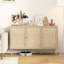 Buffet Boho avec portes décoratives en rotin, naturel