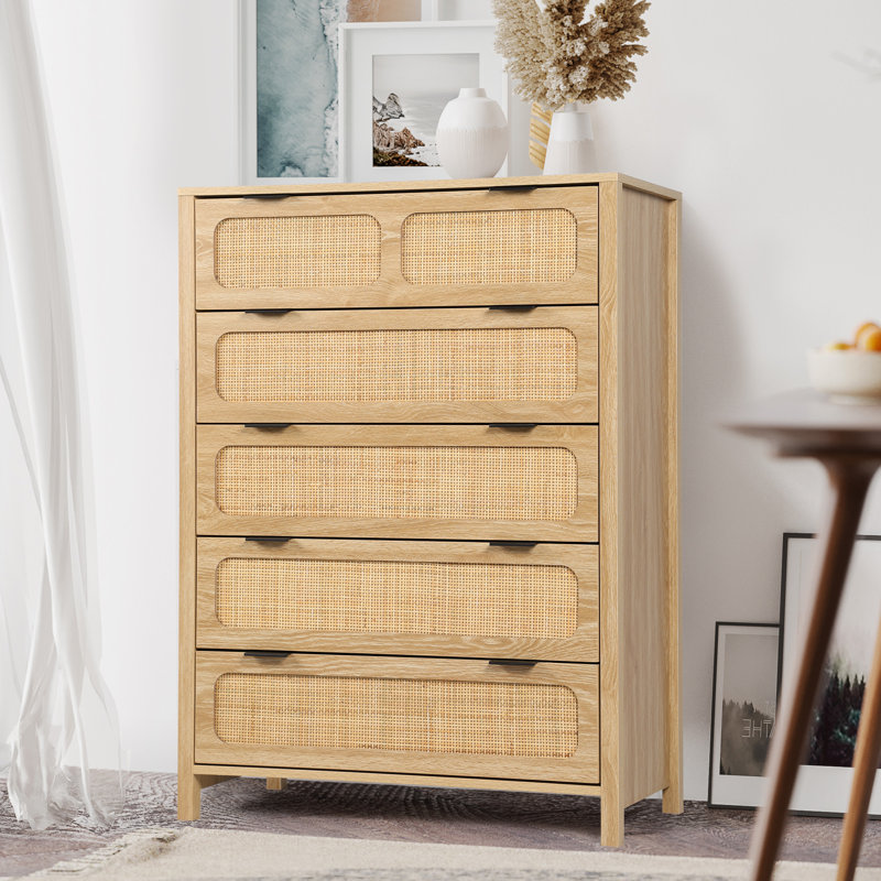 Commode 5 tiroirs Adhemar, Naturel