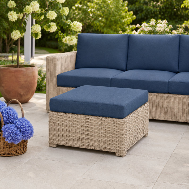 Sunbrella® Outdoor Ottoman Seat Cushion, 23" W x 19" D, Calm Laurel