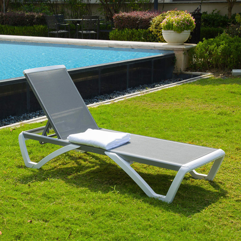 Outdoor Chaise Lounge, Gray