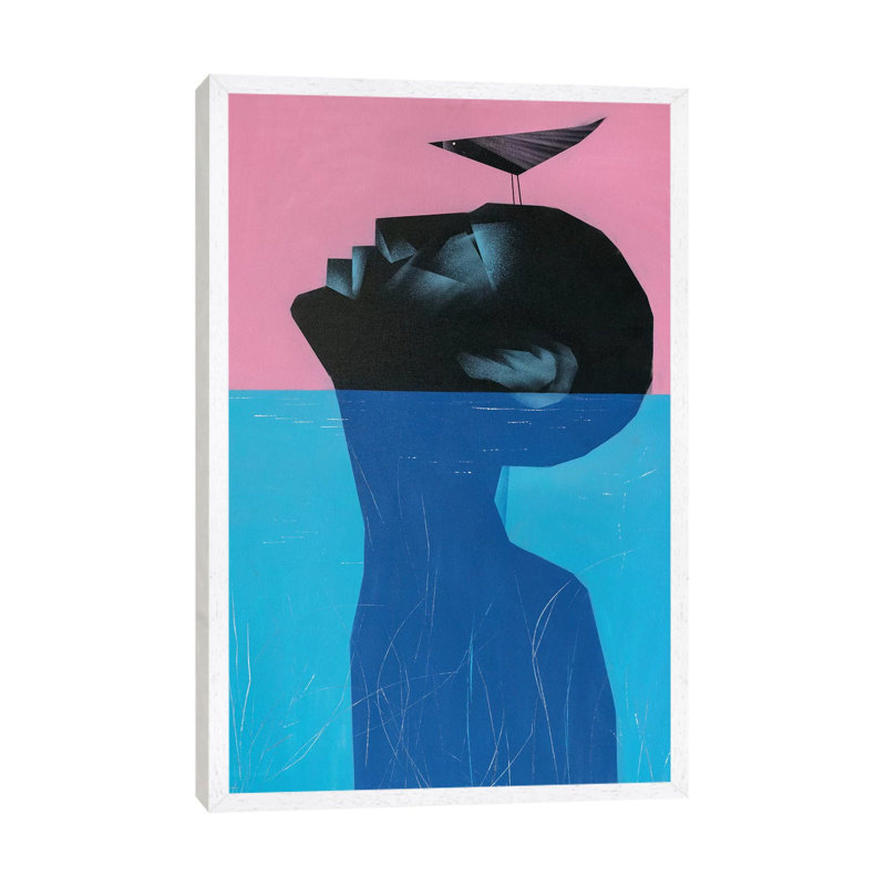 Drowning Voluntary II by VCalvento - Painting on Canvas, 66.04 cm H x 45.72 cm W, White Framed Canvas