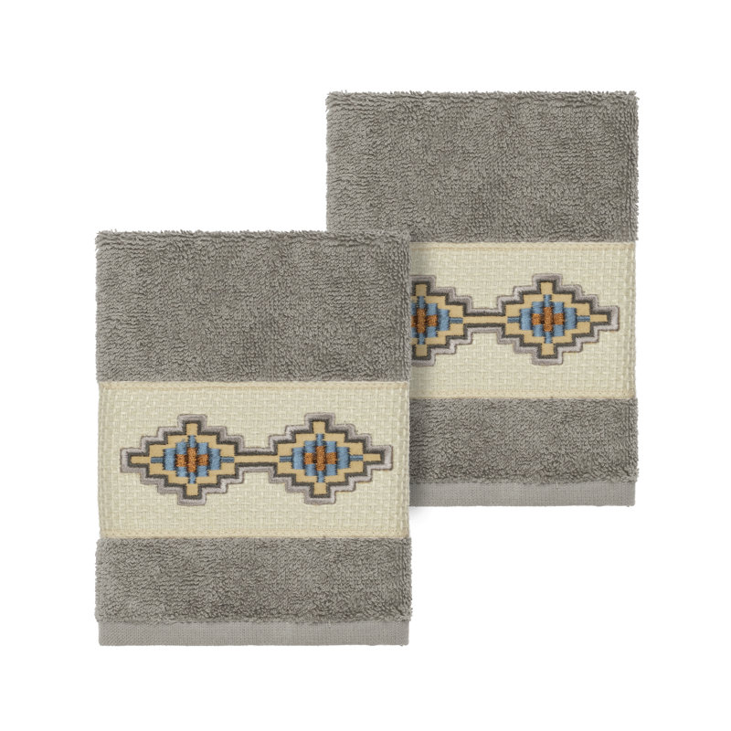 Essuie-mains en coton Gianna, Gris foncé