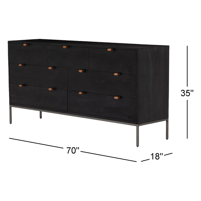 Trey 7 - Drawer Dresser, Black Wash Poplar