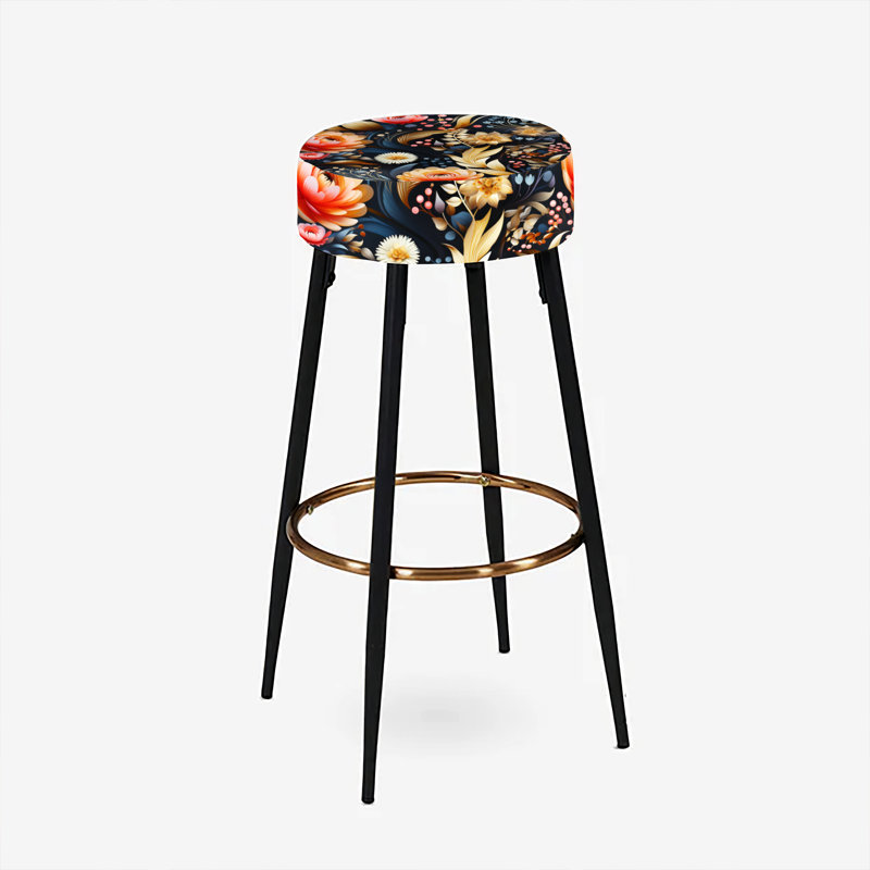 Ensemble de 2 tabourets de bar or et pêche